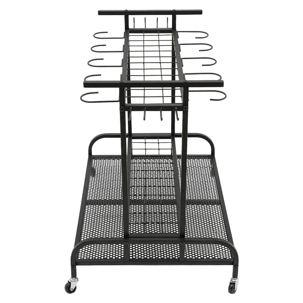 Garden Tool Organizer with Wheels Large Capacity Garage Tool Organizer with Hook