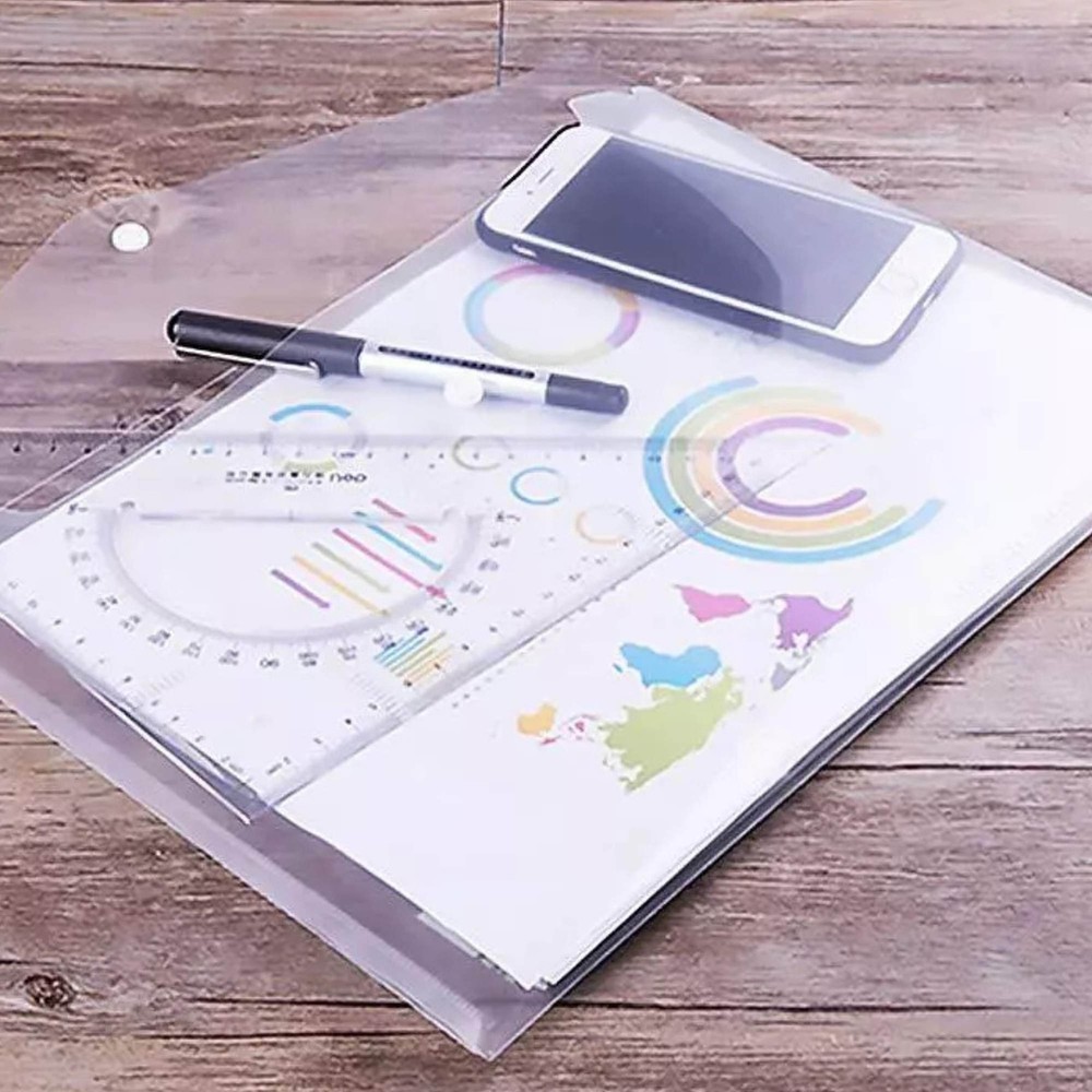Clear Document Folders – 5.7" x 9.8" Expandable Waterproof Envelopes: 2 Pack