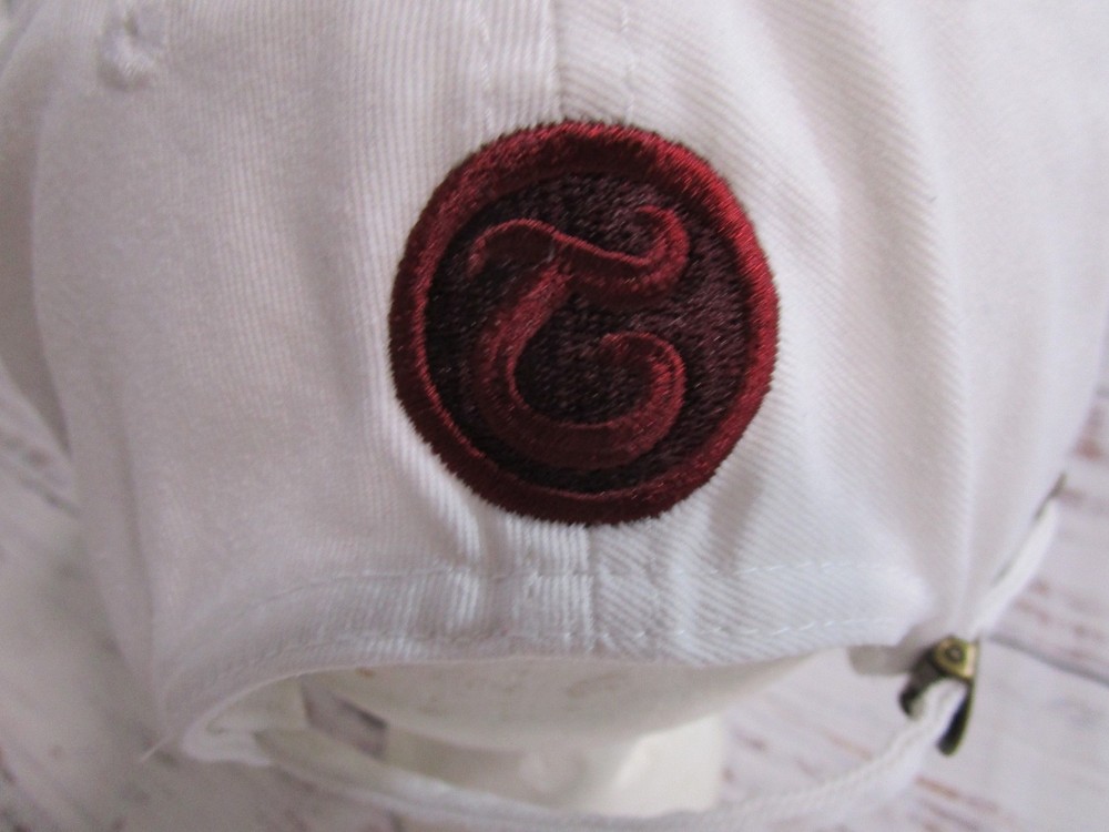 Tanqueray Gin Solid White Green Embroidered Spellout Adjustable Hat Cap One Size