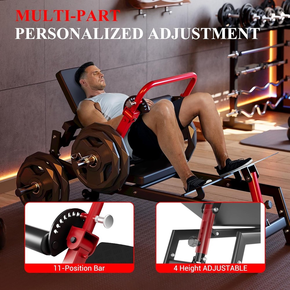900LBS Capacity Hip Thrust Machine - Plate Loaded Glute Bridge