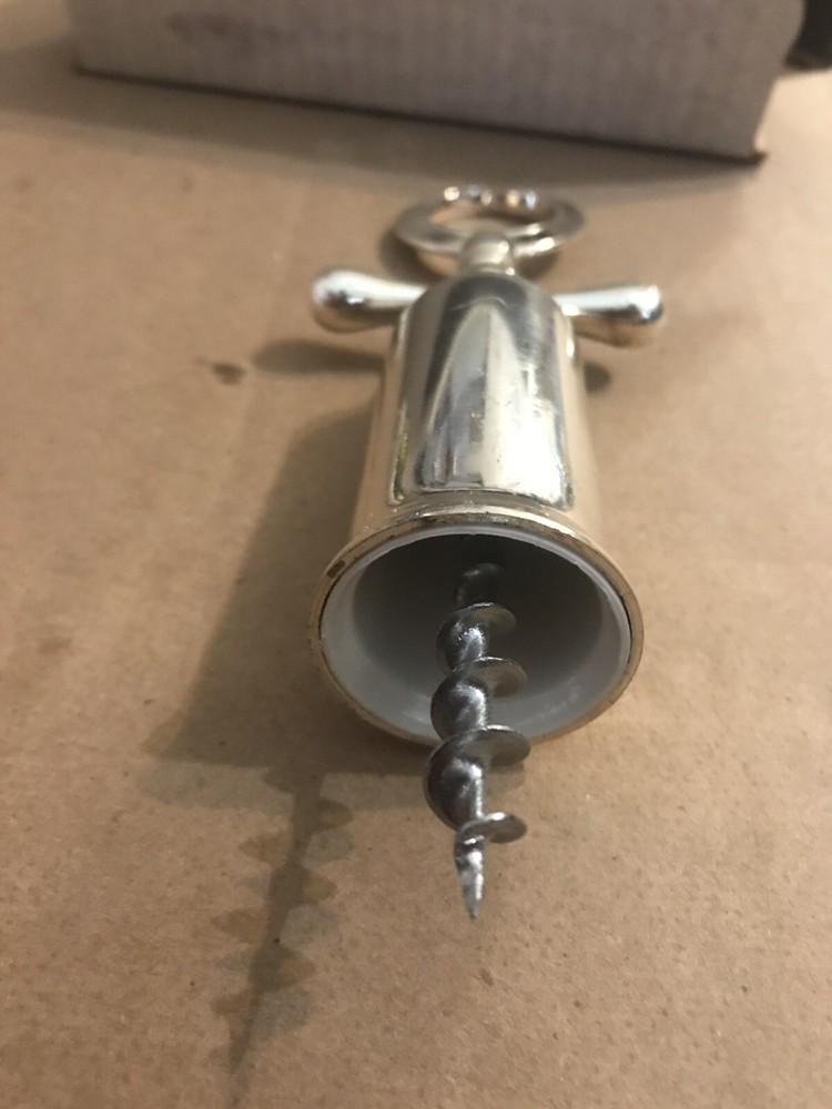 Rare Vintage Silver Plated Fly Nut Corkscrew