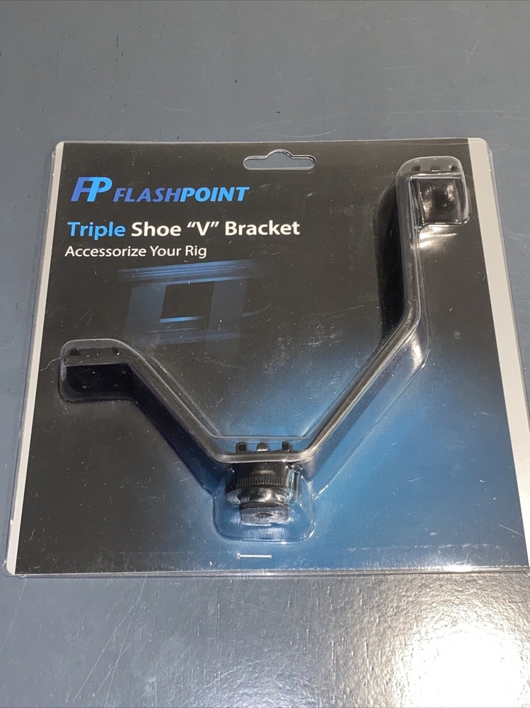 Flashpoint Triple Shoe Mount V-Bracket For DSLR Camera