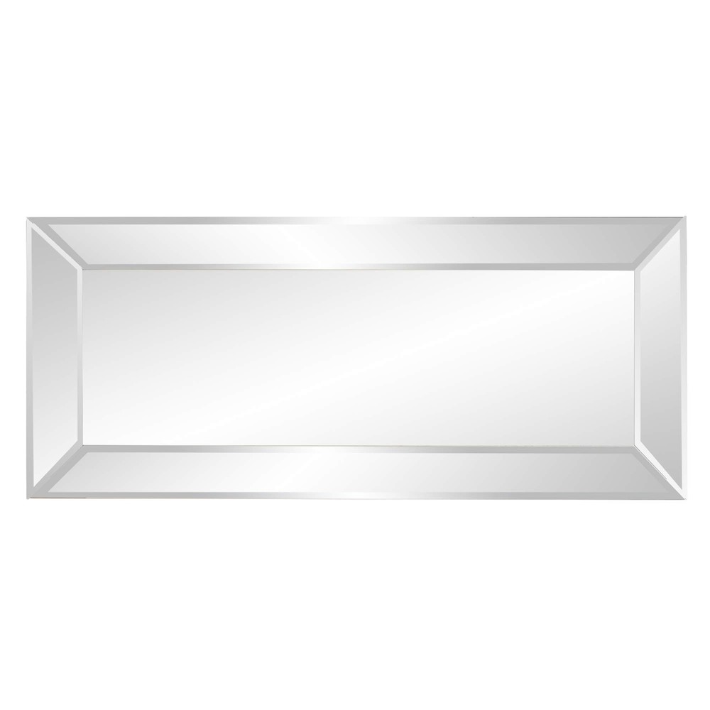 Howard Elliott Vogue Inward Rectangular Hanging Wall Mirror, Large Silver