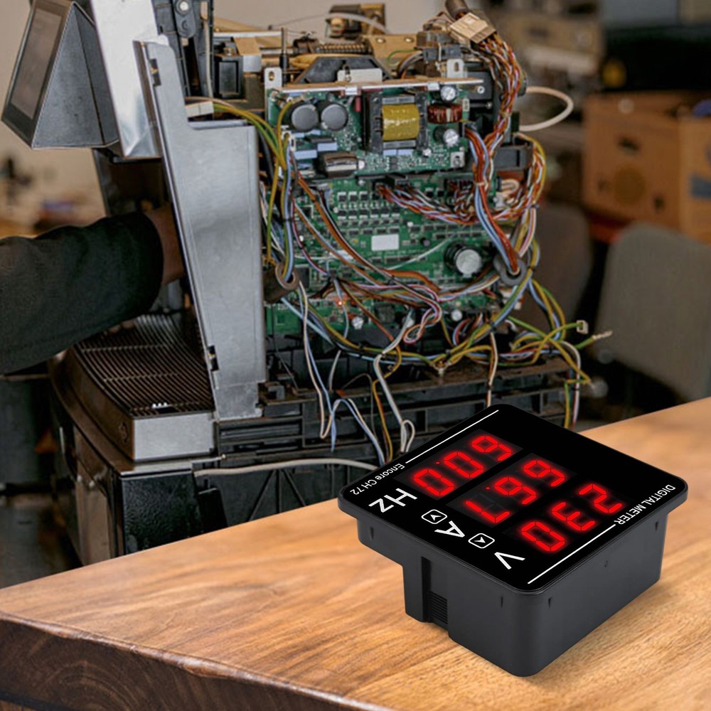 Combination Current Voltage Frequency Meter for Electromechanical Devices