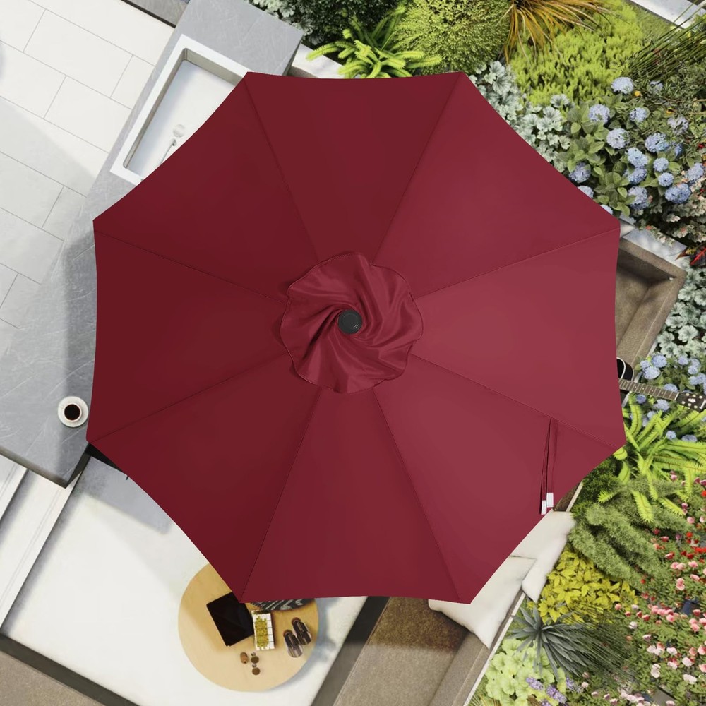 MASTERCANOPY Patio Umbrella 9 ft Replacement Canopy for 8 9FT, Burgundy
