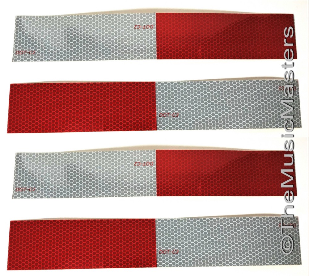 (4) Stick-On 12" Reflective Tape Reflectors Boat Camper Utility Trailer Lights