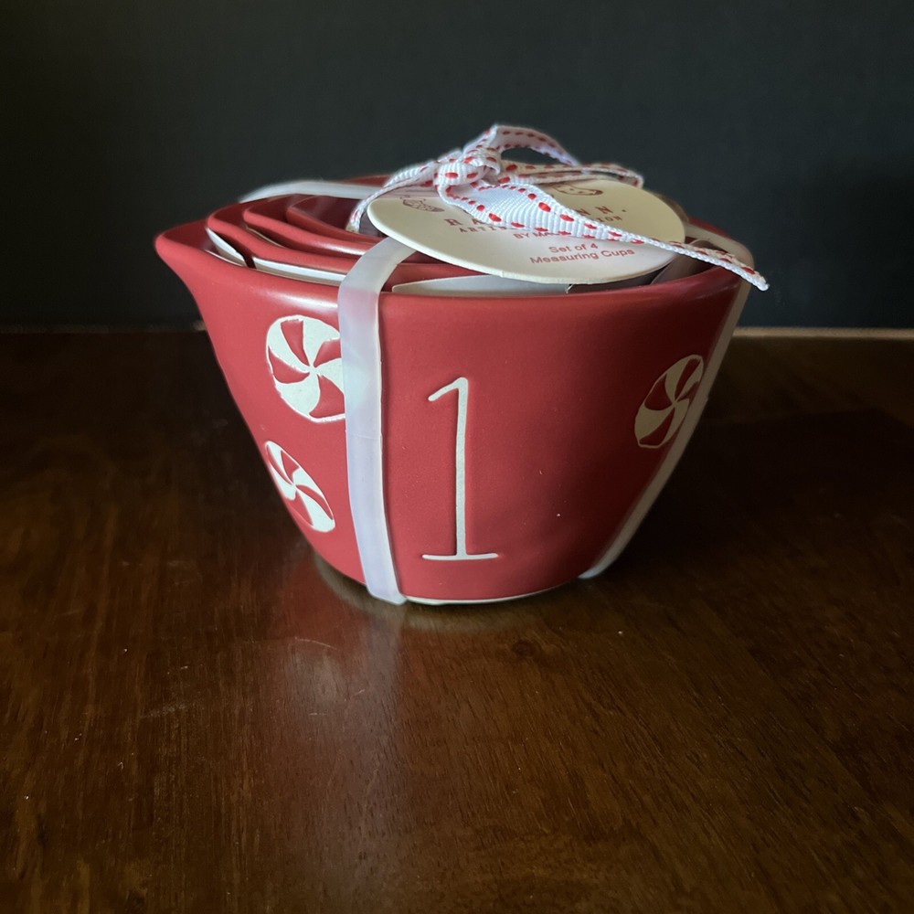 Rae Dunn Christmas Peppermint Measuring Cups