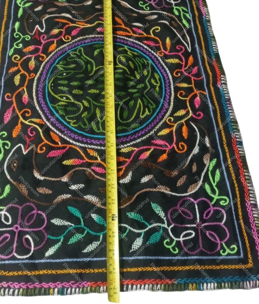 Shipibo Blanket Hand Embroidered Snake Toad Amazon Jungle