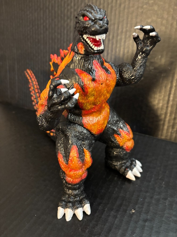 Trendmasters Godzilla 9"-10" 1994 Custom "BURNING GODZILLA" Figure (Restored).