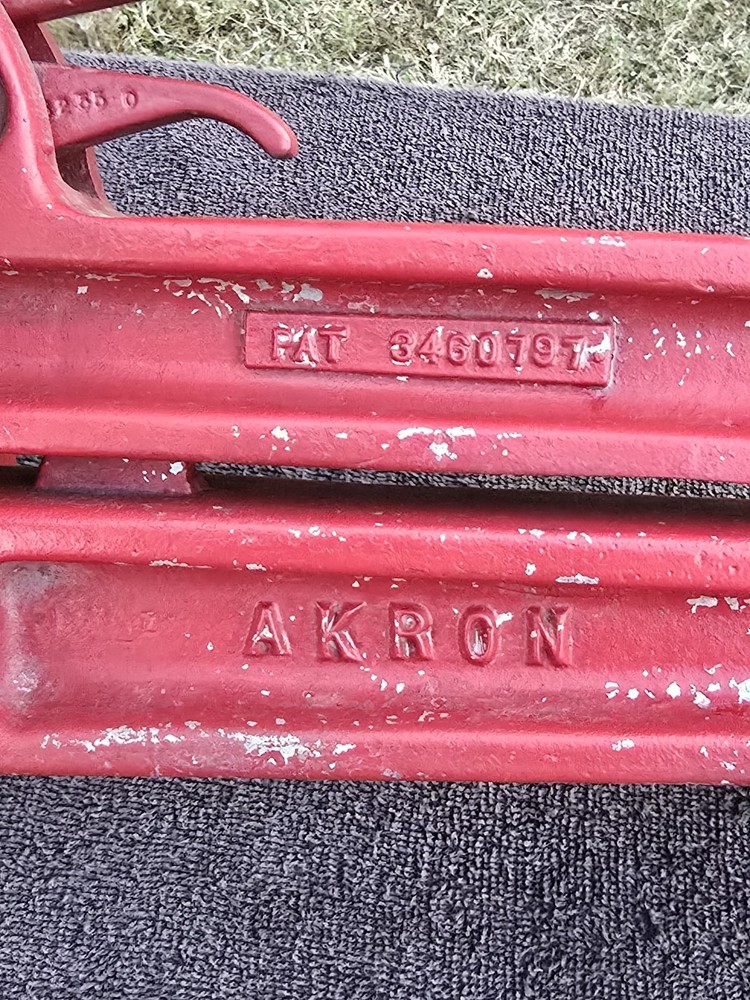 Vtg Akron Fire Hose Compressor Clamp Fireman Fighting Old Squeeze Shut Off Tool
