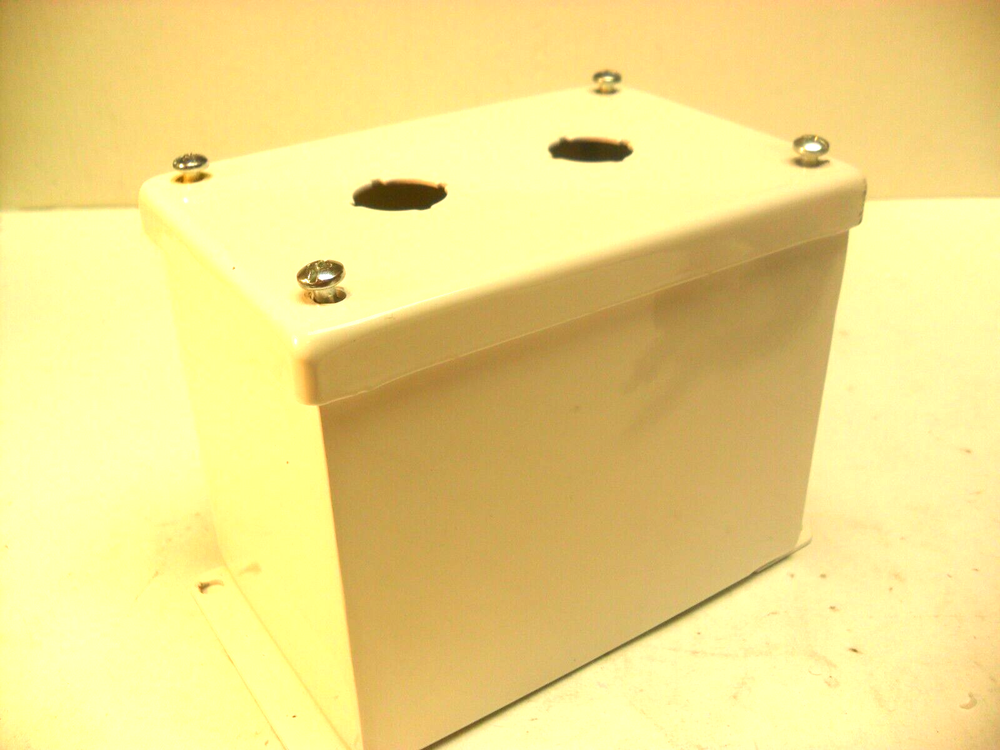 nVent E2PBXM - Extra-Deep Pushbutton Enclosure Type 12, 2PBx22.5mm White /spl