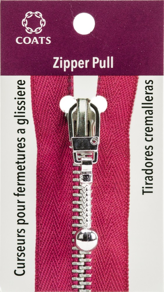 Coats Zipper Pull Silver Ball & Chain