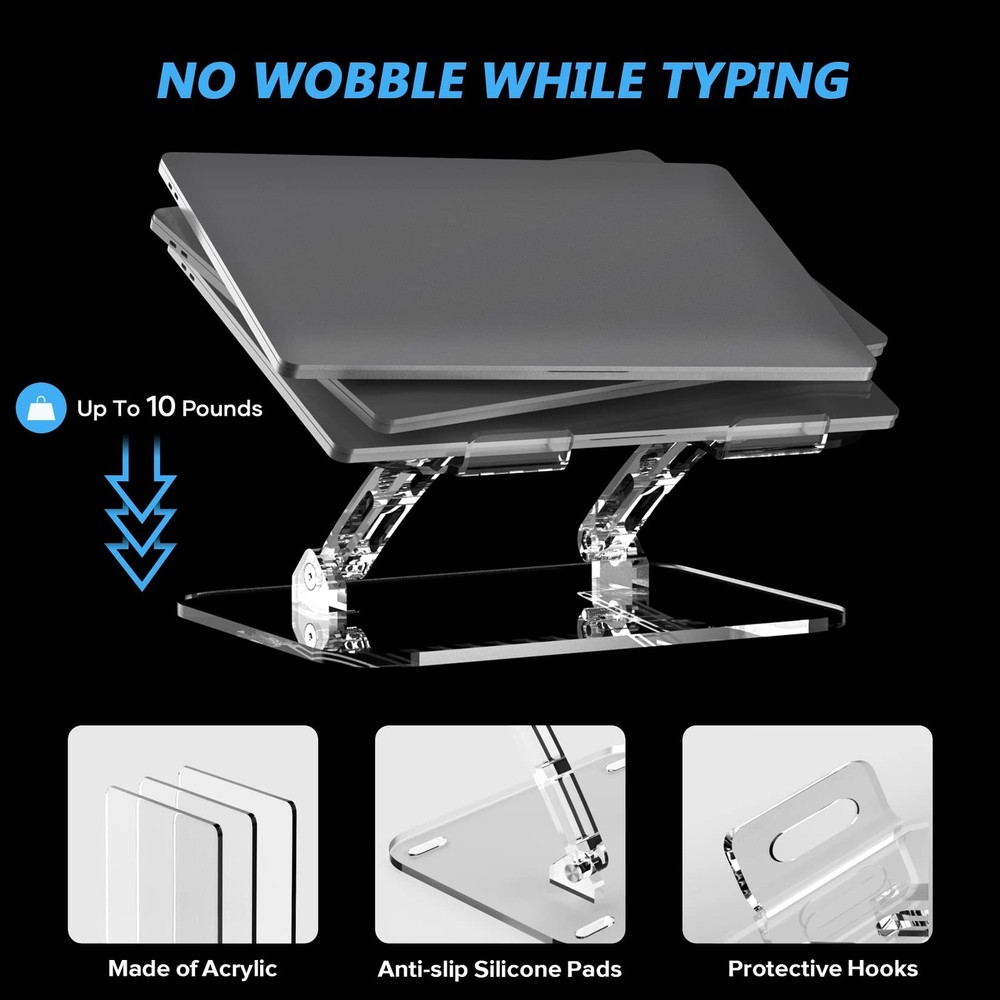 2 Pack Adjustable Laptop Stand, Portable Ergonomic Computer Stand for Laptop,...