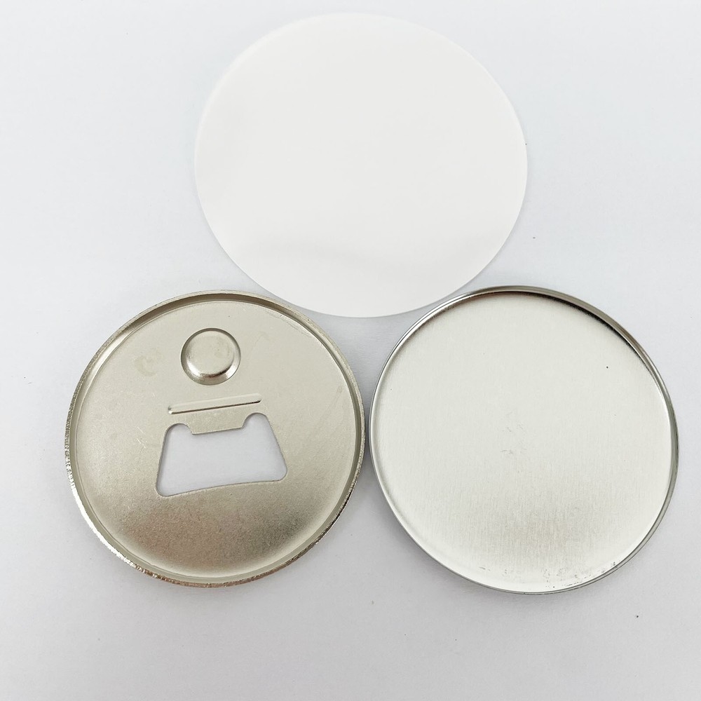 2-1/4" 58mm Bottle Opener with Magnet Nickle Button DIY 100 Sets/Pack