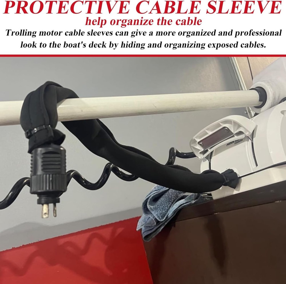 Trolling Motor Cable Sleeve 60" Neoprene for Black