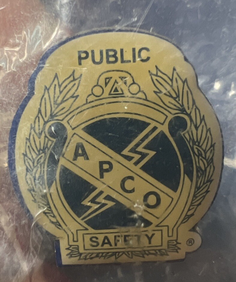 Vintage Enamel APCO Public Safety Pin Back
