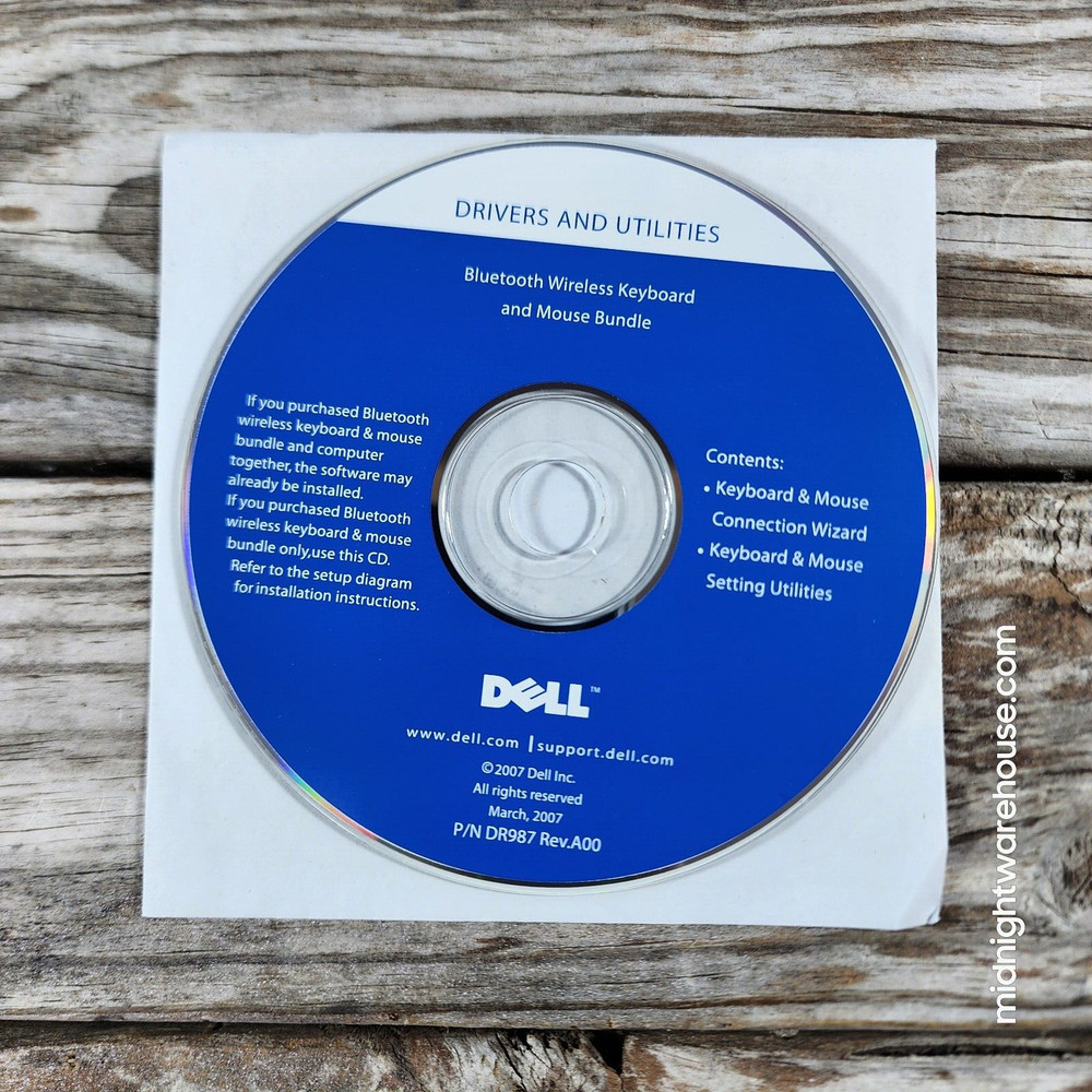 Dell Bluetooth Wireless Keyboard & Mouse Bundle Drivers & Utilities Install CD