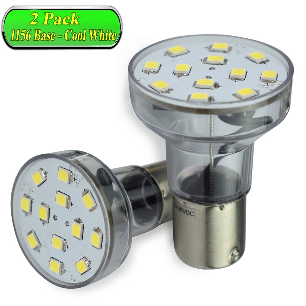 2 Pack LeisureLED  Light 1156 1139 1141 1383 LED Bulb 2 Watt 275 Lumen CW Long