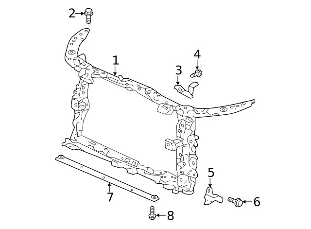 Genuine Honda Radiator Support Panel Bolt 90105-TVA-A00