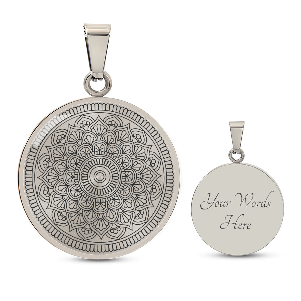 Graphic Circle Pendant + Necklace - Abstract Mandala 5