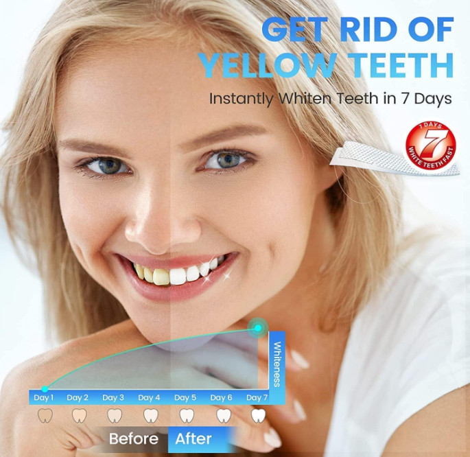 28PCS 5D Teeth Whitening Strips Tooth Rapid Bleaching White Strips Teeth White