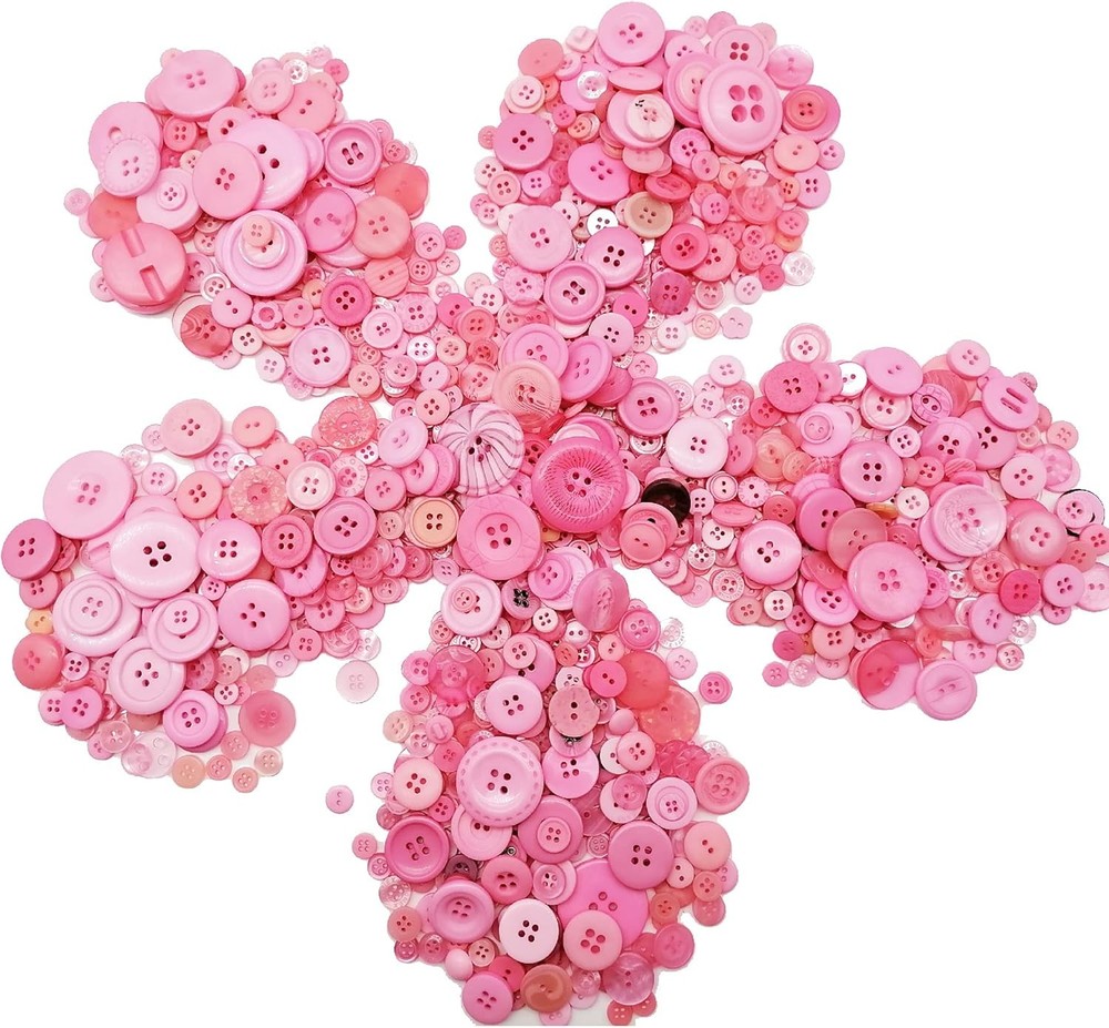 600-700Pcs Pink Buttons for Crafts Bulk Craft Assorted A,