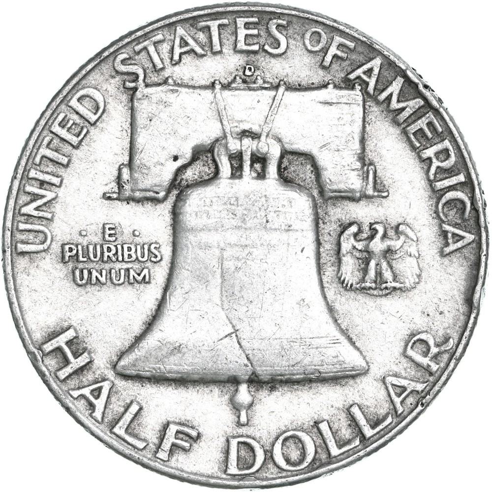 1960 D Franklin Half Dollar 90% Silver Very Fine VF
