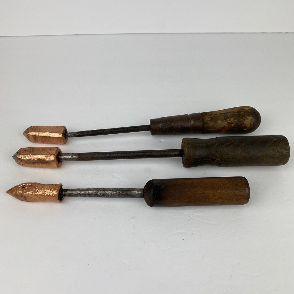 Three Vintage Copper Soldering  Tips