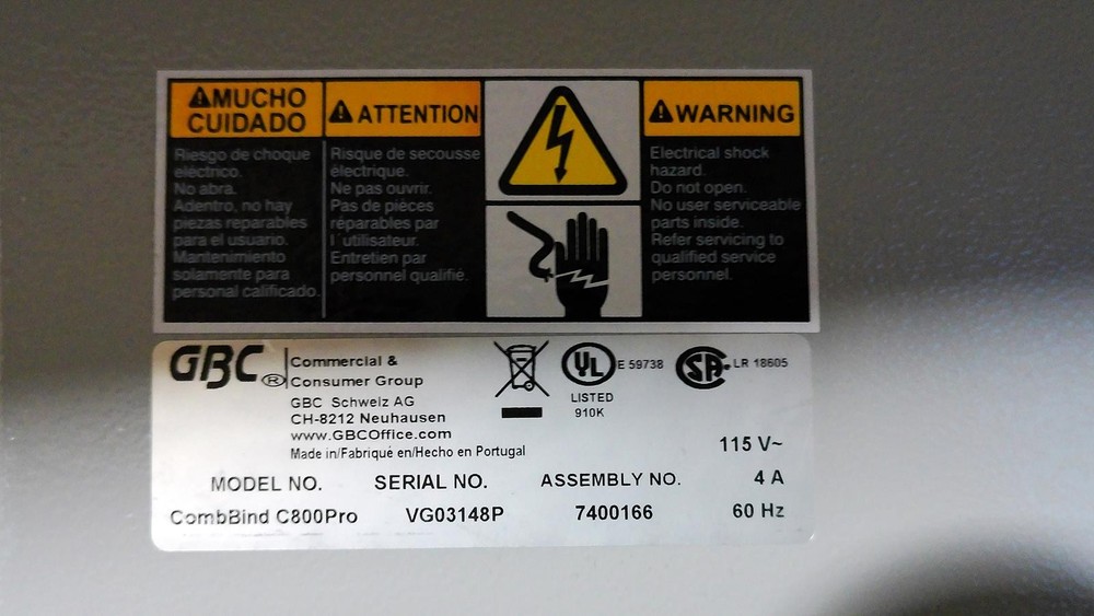 GBC COMBBIND C800PRO HEAVY- DUTY BINDING MACHINE