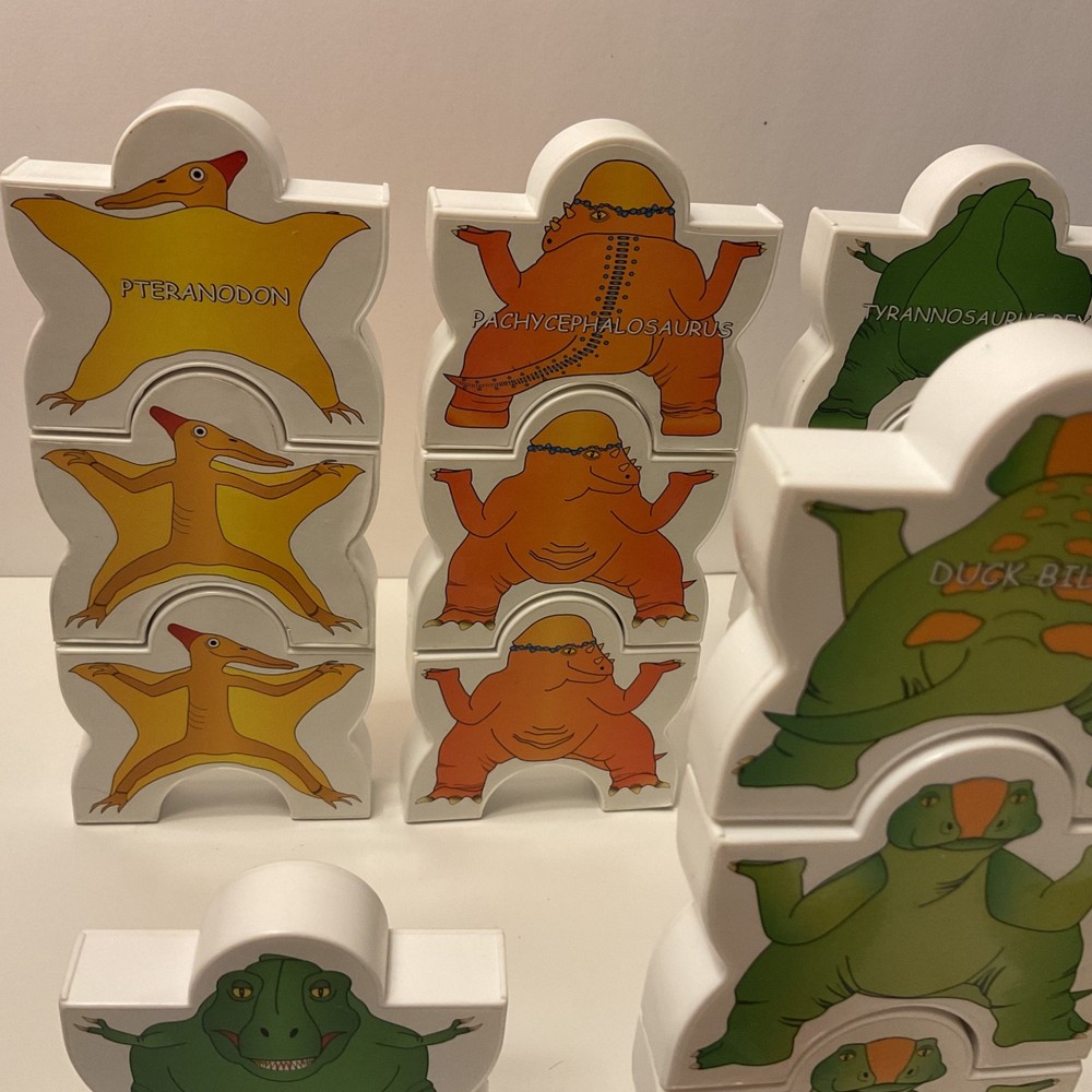 Stackable Developmental Baby Toy Plastic Dinosaur Rattles 20 Pieces 2.5” Tall