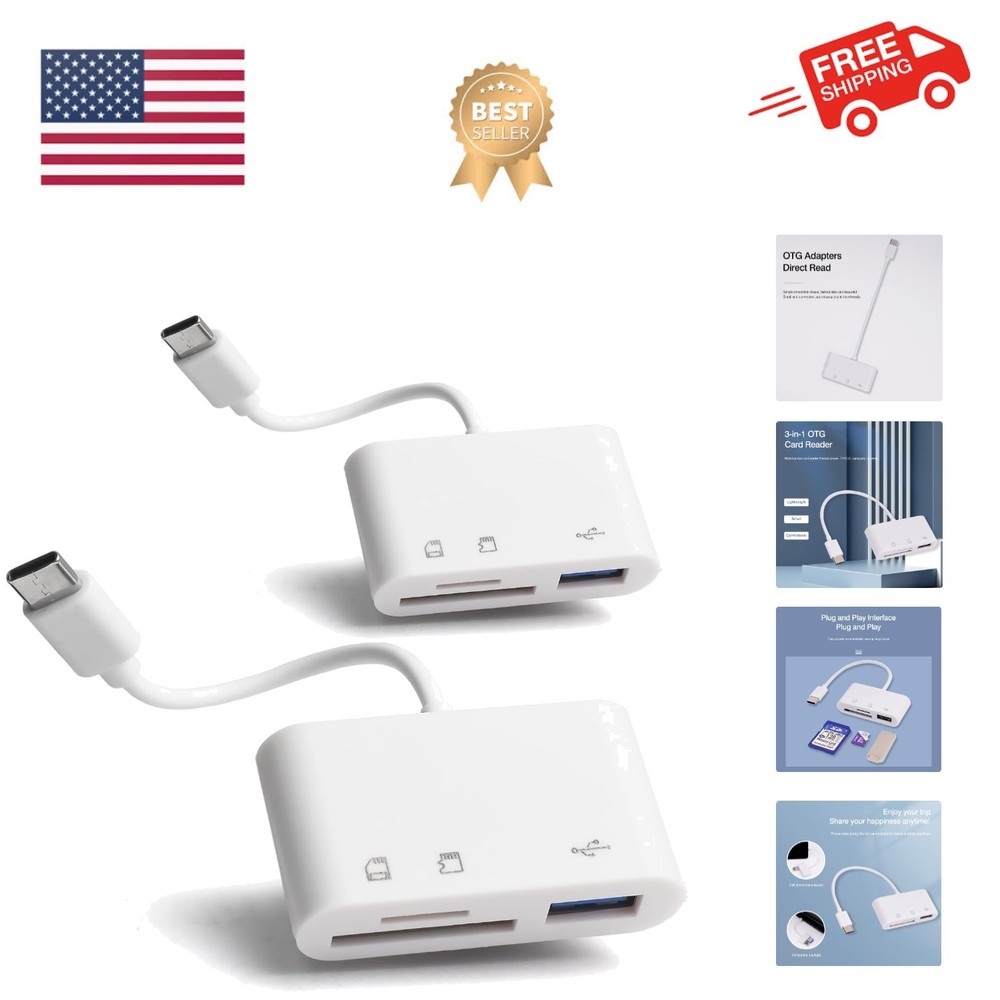 2 Pack] SD Card Reader for Android, Micro SD Card to USB Adapter, USB C SD Ca...