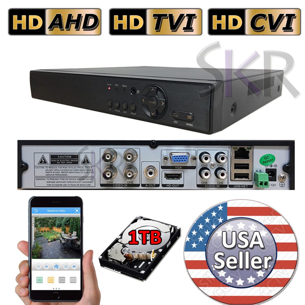 Sikker 4Ch Channel standalone Video Security DVR Camera Recorder System HDMI 1TB