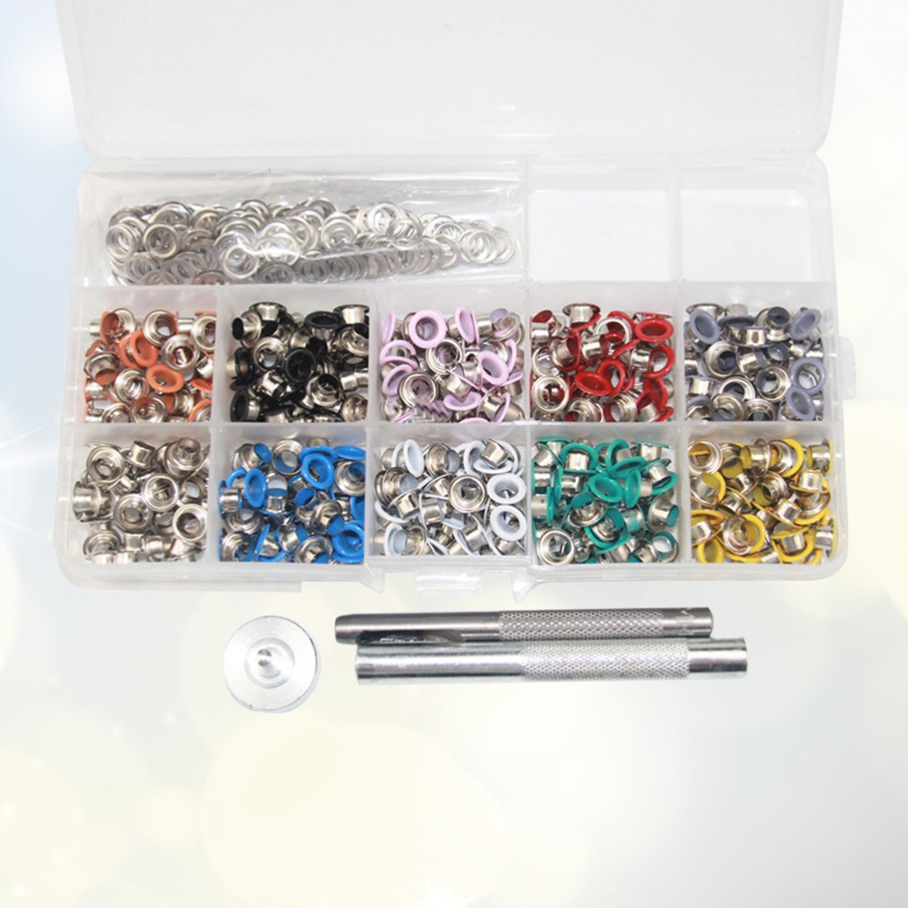 400 Pcs Eyelets for Fabric Button Fastener Grommets Punching Tools