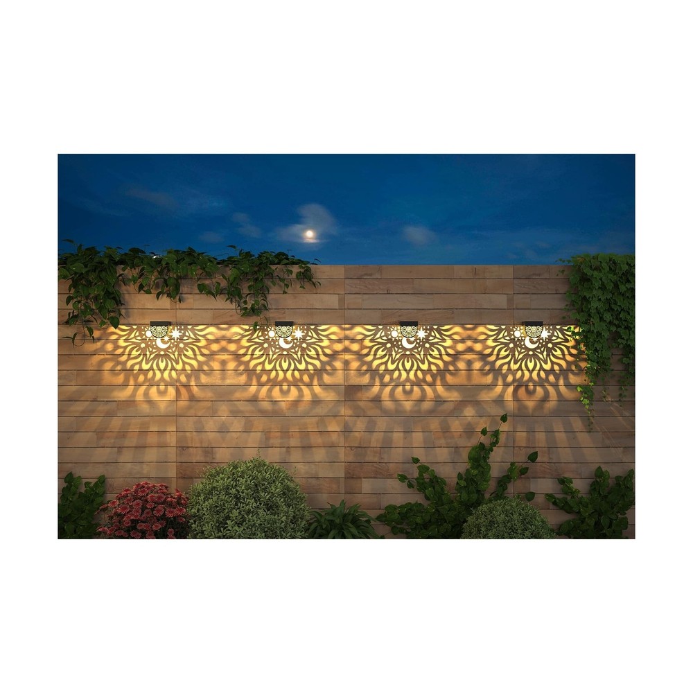 Solar Fence Lights 6 Pack Solar Deck Lights Waterproof LED Powered Step Wall ...