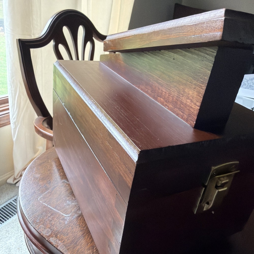 Solid Wood Storage Box w/ Brass Latch | Shoe Care Tool Box Rustic