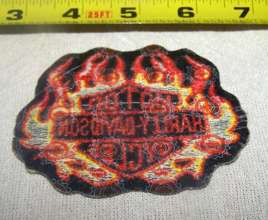 Harley Davidson Flame Bar & Shield Black Red Yellow Vest Patch
