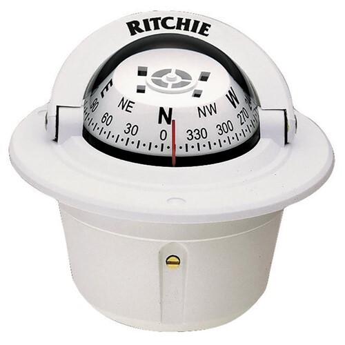 Ritchie Compass, Flush Mount, 2.75" Dial, White F-50W