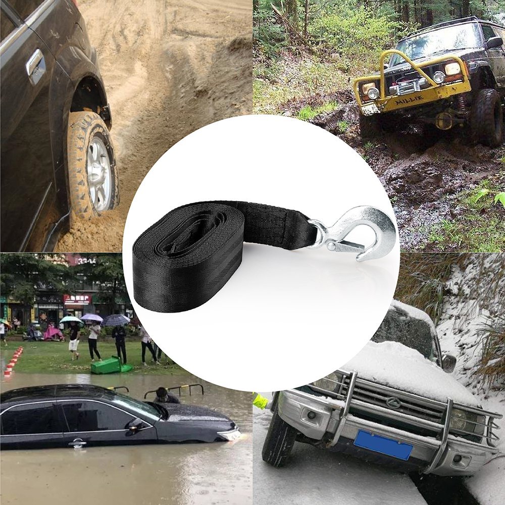 Winch Straps 20ft Boat Winch Strap with Hook Boat Trailer Winch Strap