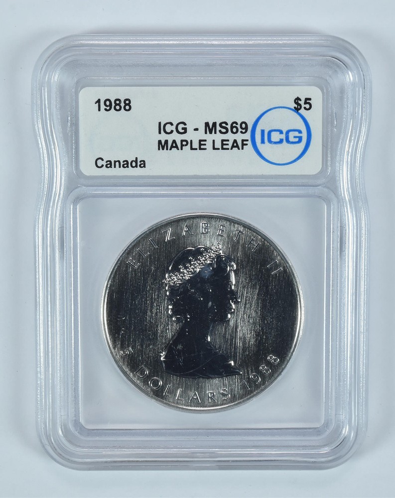 1988 Canada 5 Dollar Silver Maple Leaf MS69 ICG