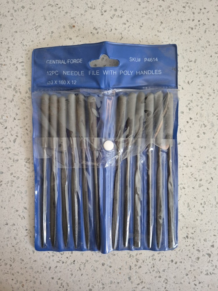 12 Piece Precision Needle Mini Small File Set Assorted Shaped Poly Handles