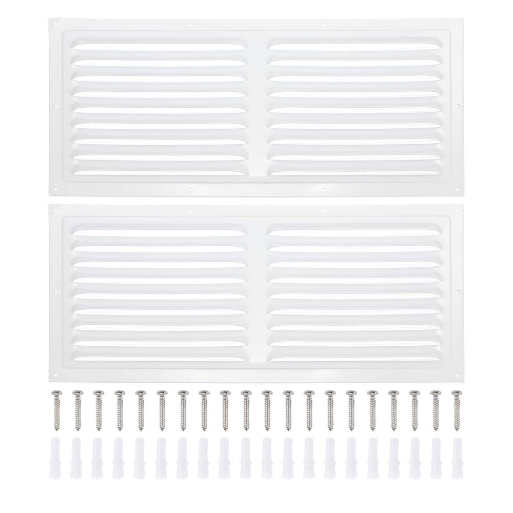 2 Pcs 8x16" Gable Vent Cover, Rectangular HVAC Air Vent Covers with Screen Mesh