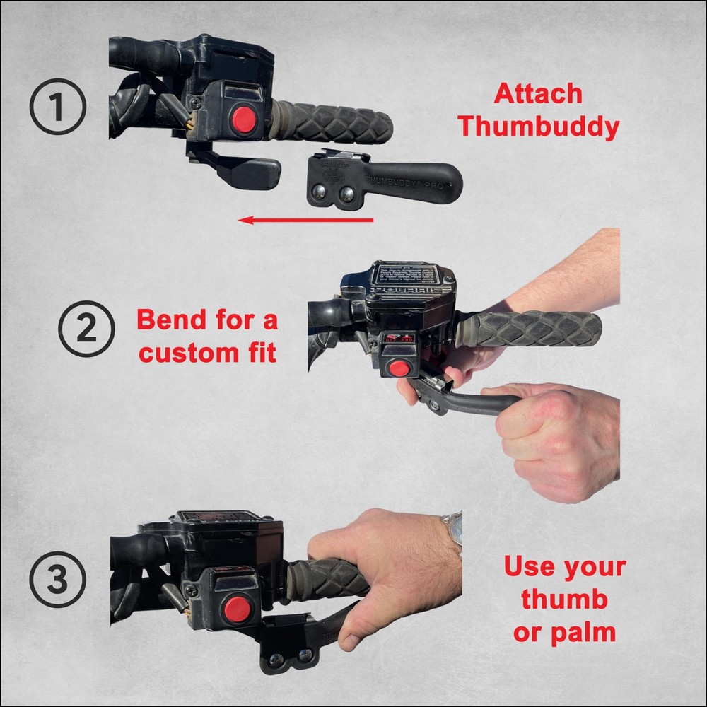 ATV Throttle Extender for Enhanced Control - Model TB2, Black