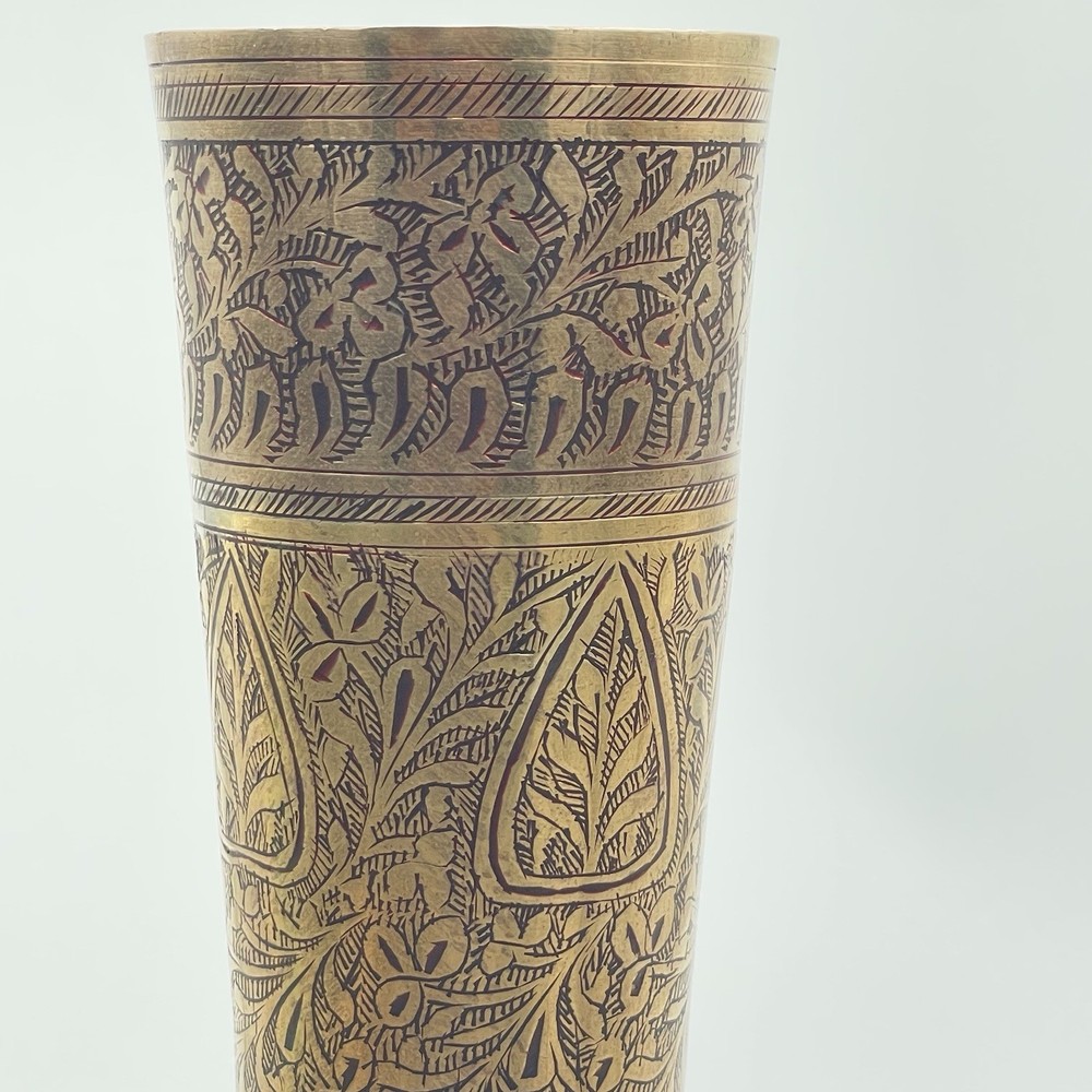 Etched Brass Ewer & Vase India