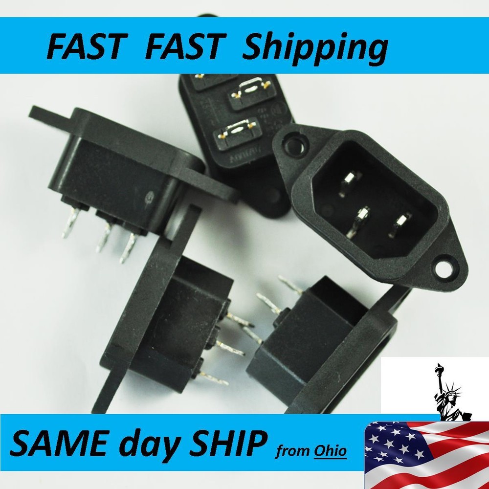 Computer Power supply replacement socket - 3 pin female socket --- 2 PACK