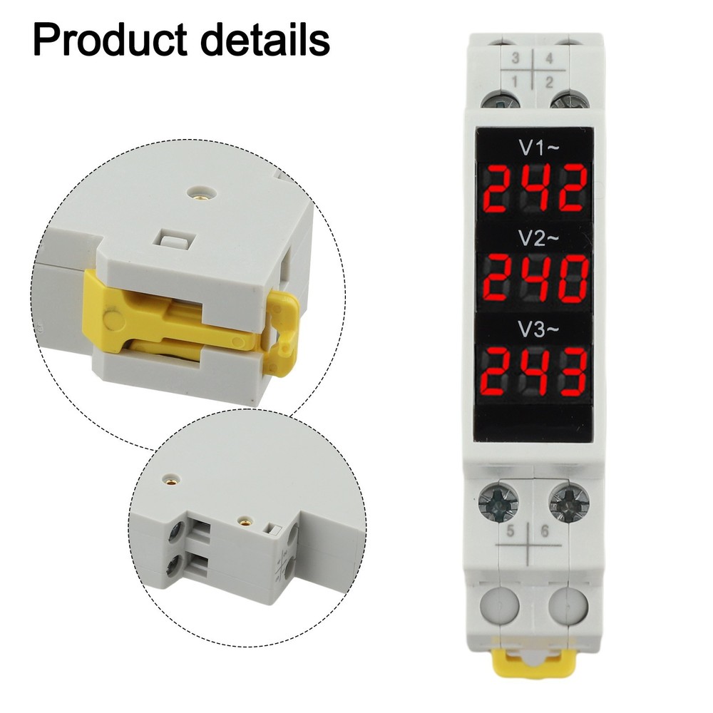Digital Voltmeter BV3R Three Phase AC 50 500V For Din Rail Panel Mount