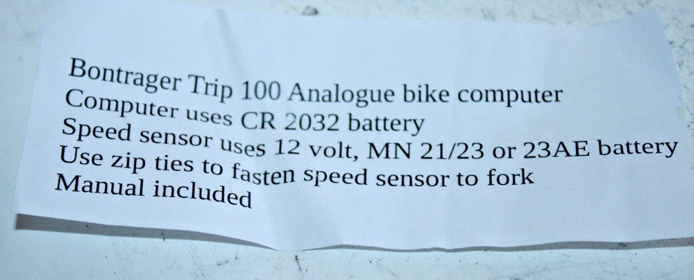 Bontrager Trip 100 Wireless Bicycle Computer & Speed Sensor MN21/23-23AE Battery