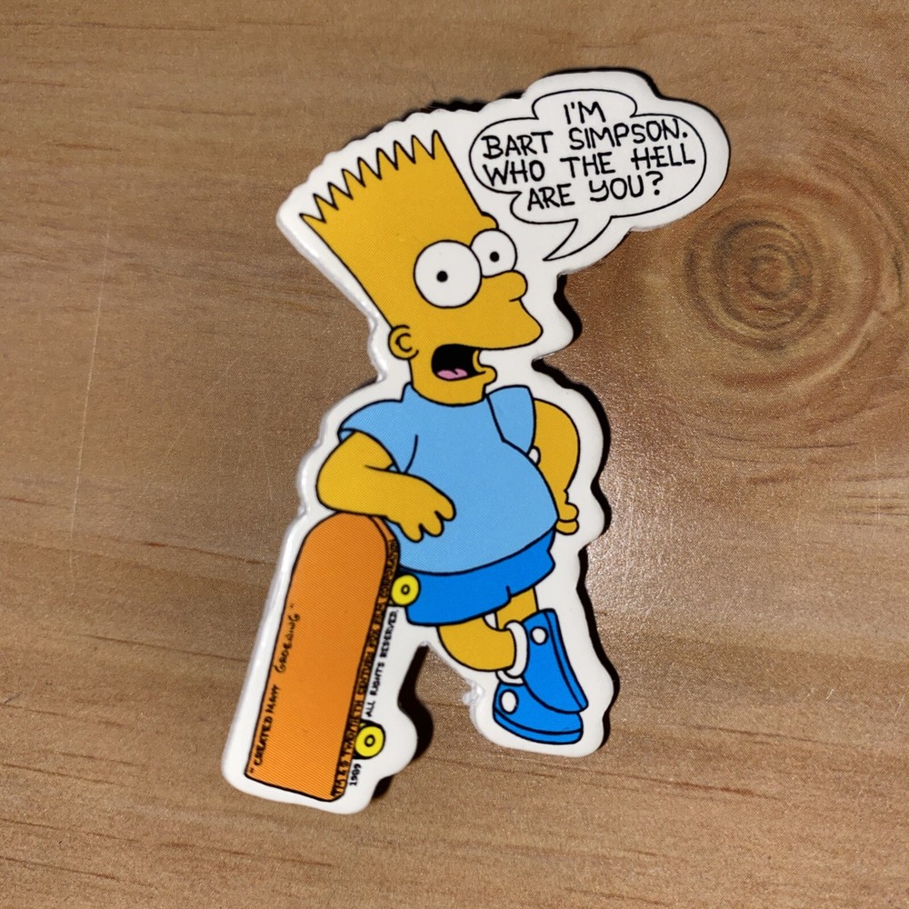 Vintage Bart Simpsons Pin Rare Throwback 1989 FOX
