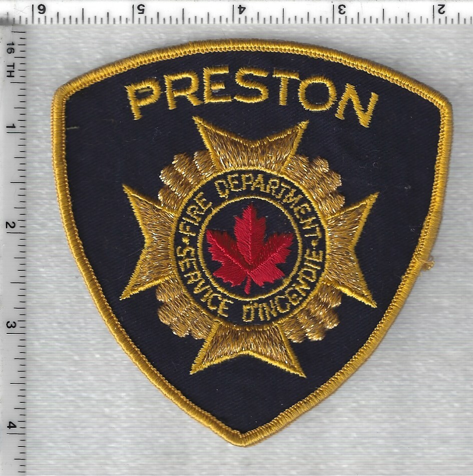 Preston Fire Department  (Ontario, Canada)  Uniform Take-Off Shoulder Patch