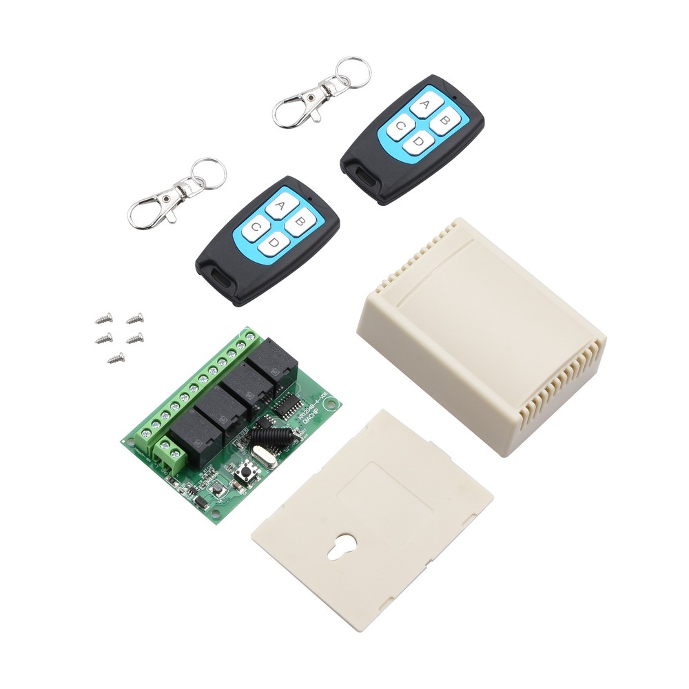 DC 4-Channel 443MHz Wireless RF Remote Control Relay Switch For more Control