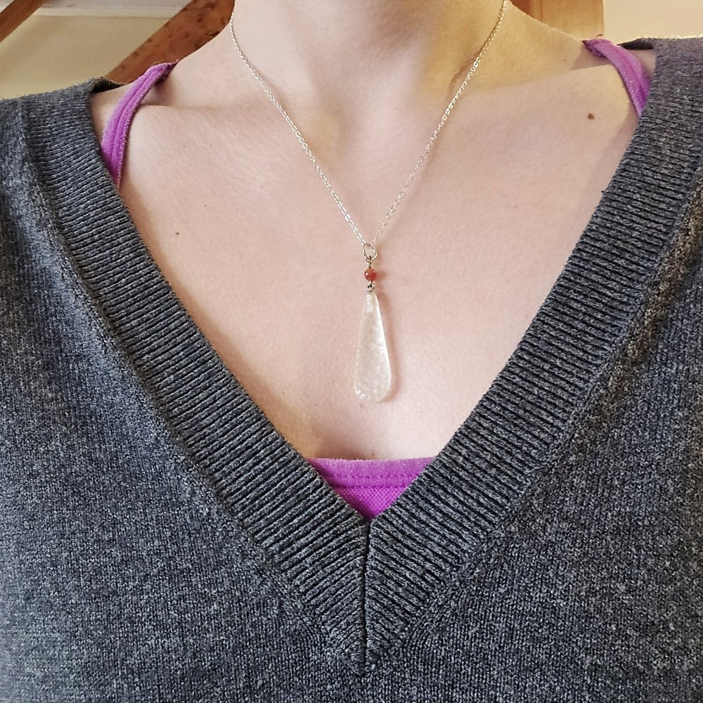 Vintage Transluscent Teardrop Necklace